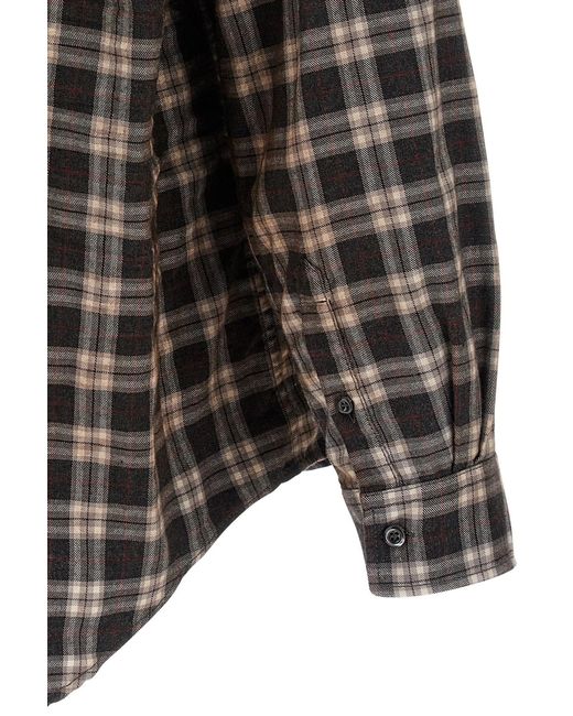 DSquared² Gray Long-Sleeved Checked Shirt for men