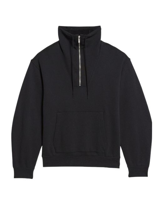 Helmut Lang Blue Funnel Neck Drawstring Hoodie for men