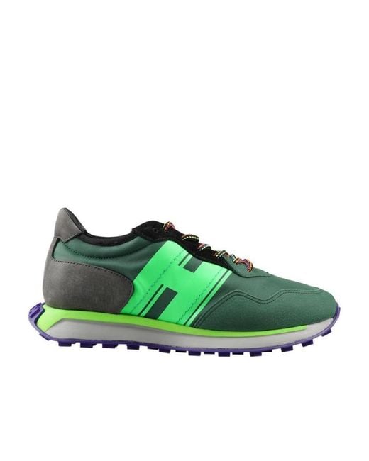Hogan Green H601 Lace-Up Sneakers for men