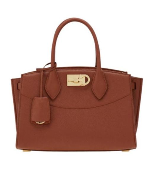 Ferragamo Brown New Ferragamo Studio Soft Bag (M)