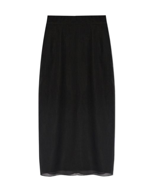 Dolce & Gabbana Black Chiffon Voile Calf-Length Skirt