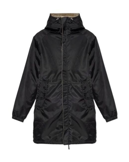 DSquared² Black Reversible Zip-Up Hooded Parka for men