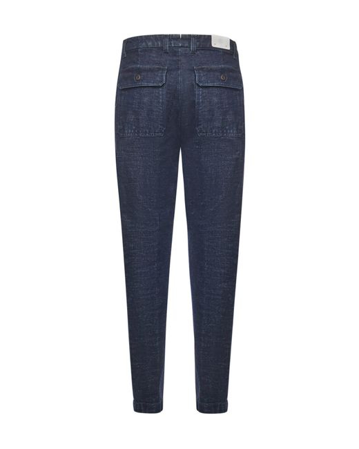 Eleventy Blue Pleated Pants for men