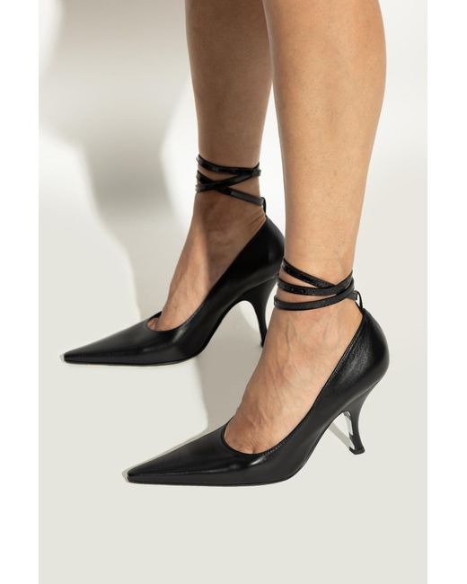 Moschino Black Pointed Toe Heeled Pumps