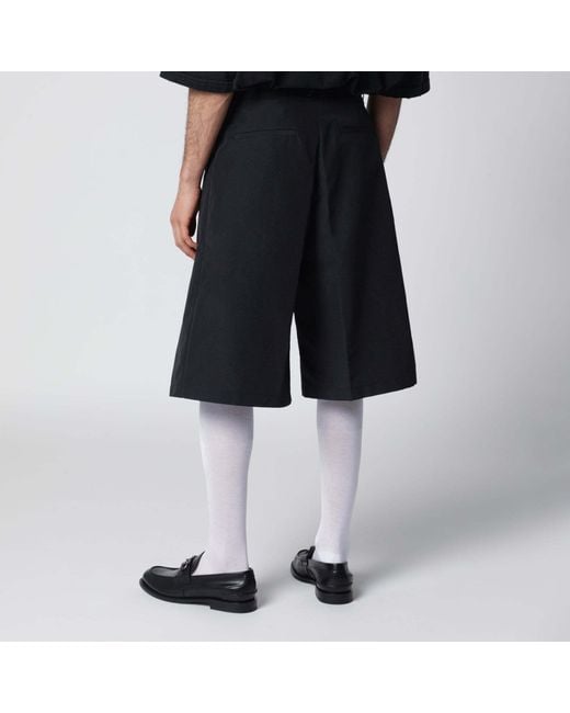 Willy Chavarria Black Chilango Pleated Shorts for men