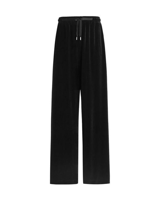 Dolce & Gabbana Black Straight Leg Velvet Trousers