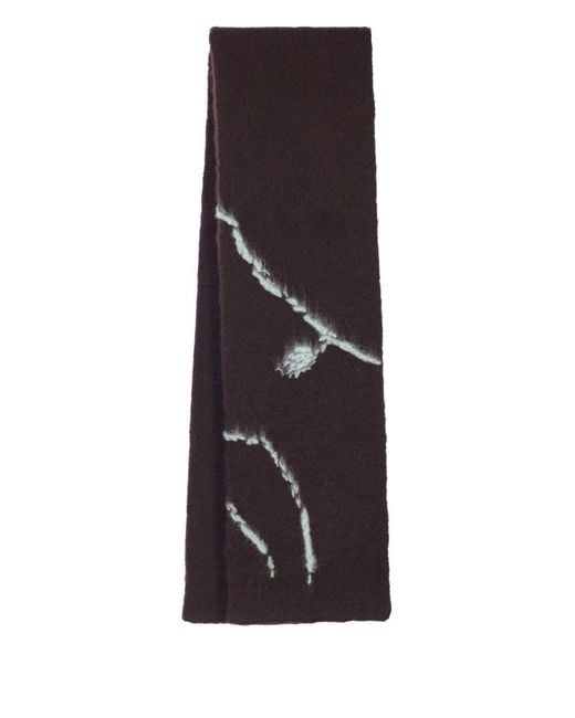 Dries Van Noten Purple Pattern Scarf for men