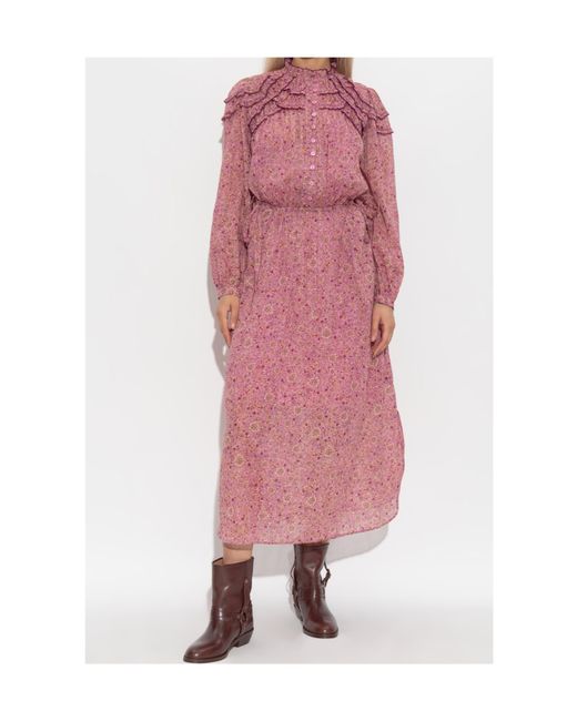 Isabel Marant Pink Isabel Marant Étoile Charissa Ruffled Midi Dress
