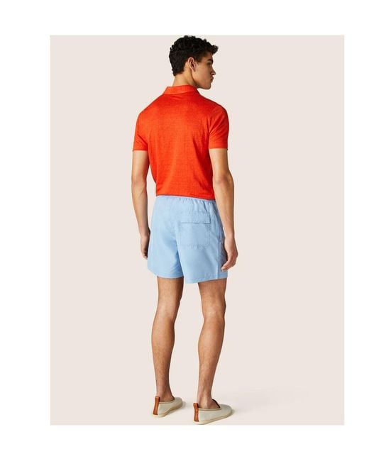 Loro Piana Blue Loose Waist Swimming Trunks for men