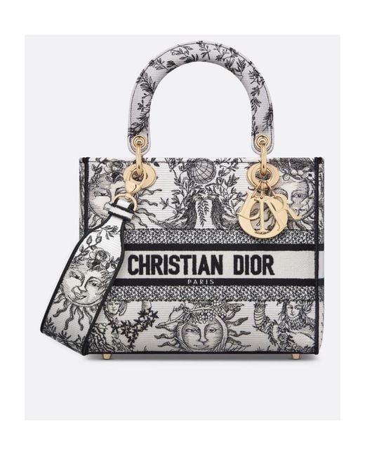 Dior White Medium Lady D-Lite Shoulder Bag