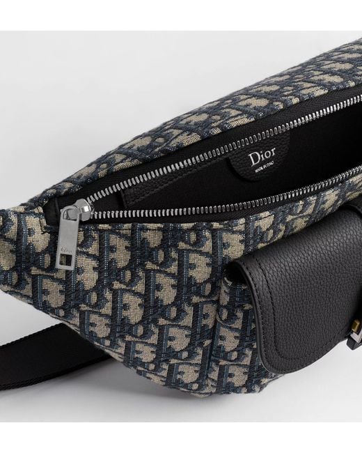 Dior Black Heritage Saddle Waist Bag for men