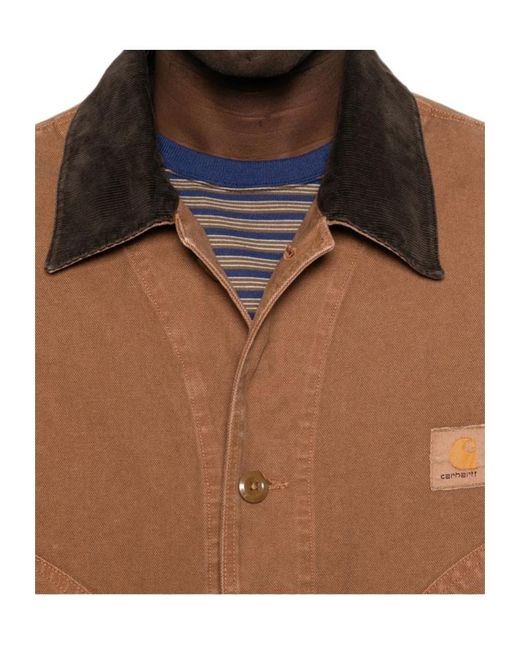 Carhartt Brown Courdoroy-Collar Jacket for men