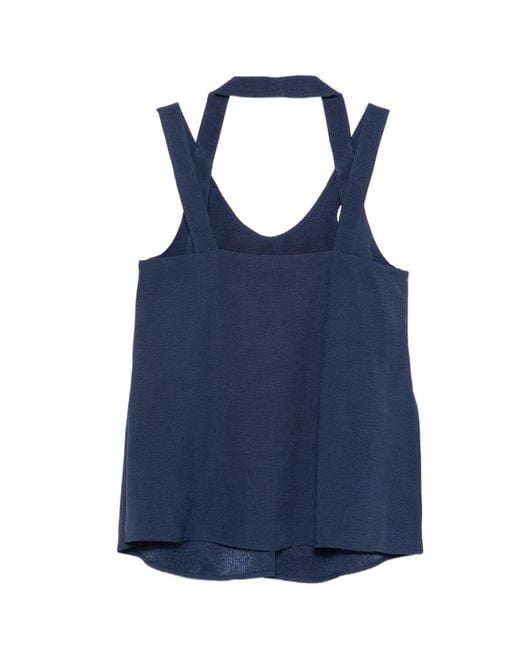 Emporio Armani Blue Strappy Detail Top