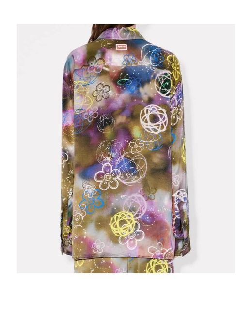 KENZO Blue X Futura 2000' Workwear Graffiti Printed Shirt