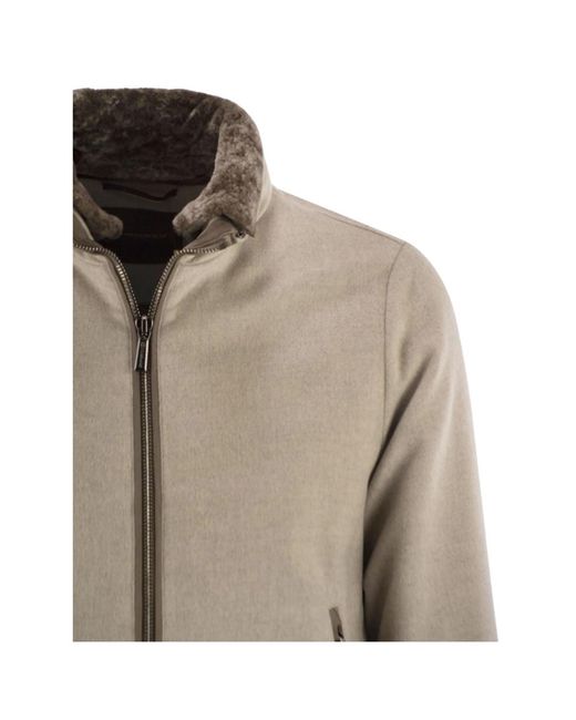 Moorer Natural Padded Bomber Jacket for men