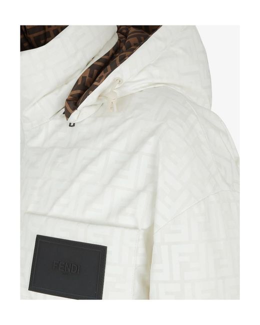 Fendi White Ff Motif Down Jacket