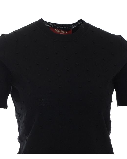 Max Mara Black Short-Sleeved Knit Top