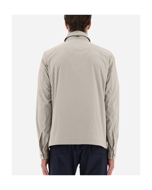 Herno Gray Flap Pocket Coat for men