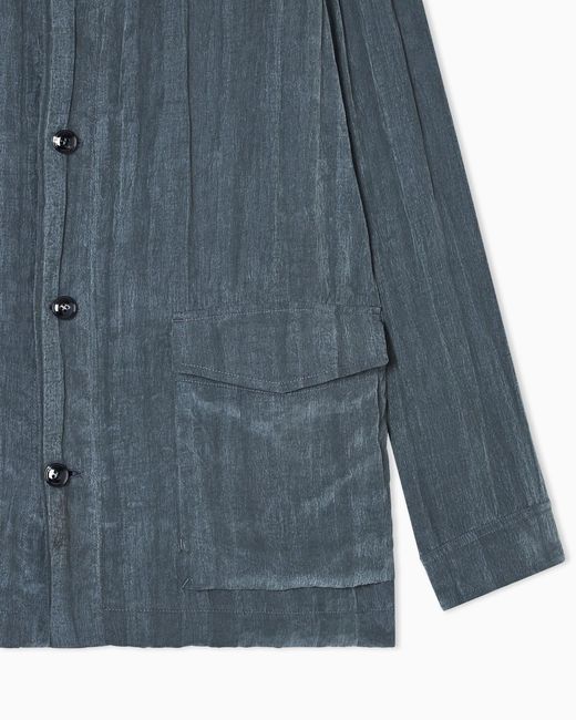 Giorgio Armani Blue Button-Up Lightweight Jacket for men