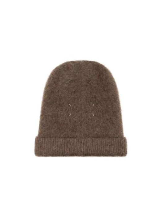 Maison Margiela Brown Brushed Beanie for men