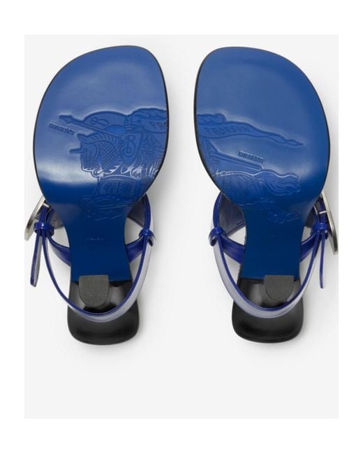 Burberry Blue Bay Equestrian Knight Motif Sandals