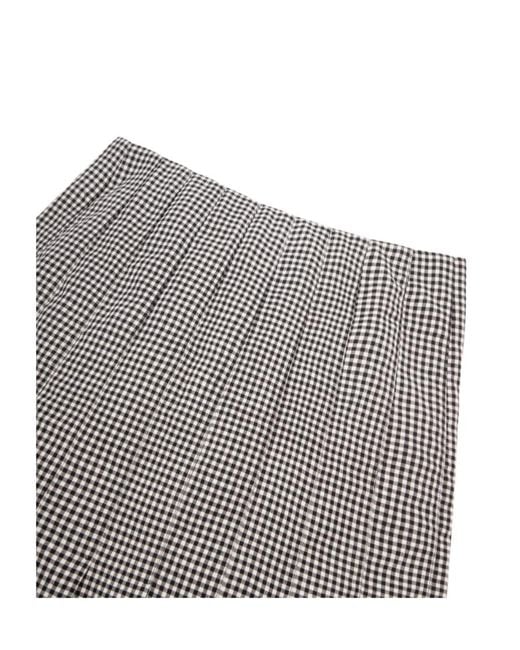 Ferragamo Gray Ferragamo Pleated Checked Skirt