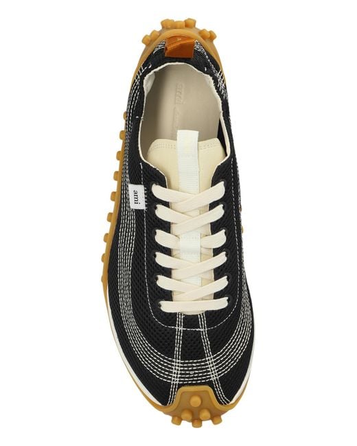 AMI Black Mirage Mesh Sneakers for men