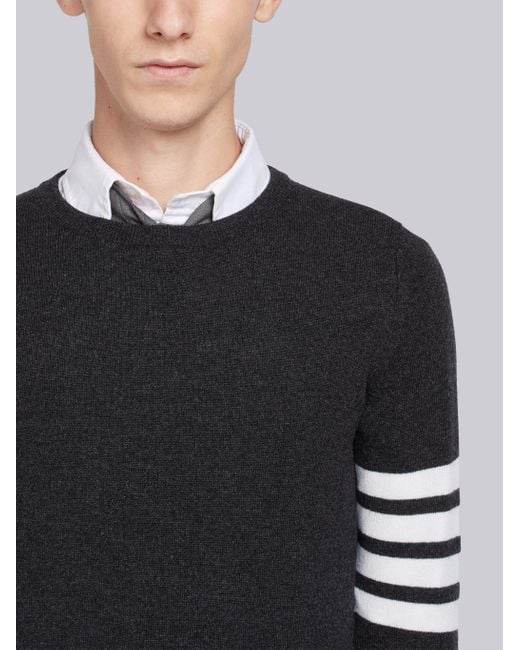 Thom Browne Black Bar Knitted Jumper for men