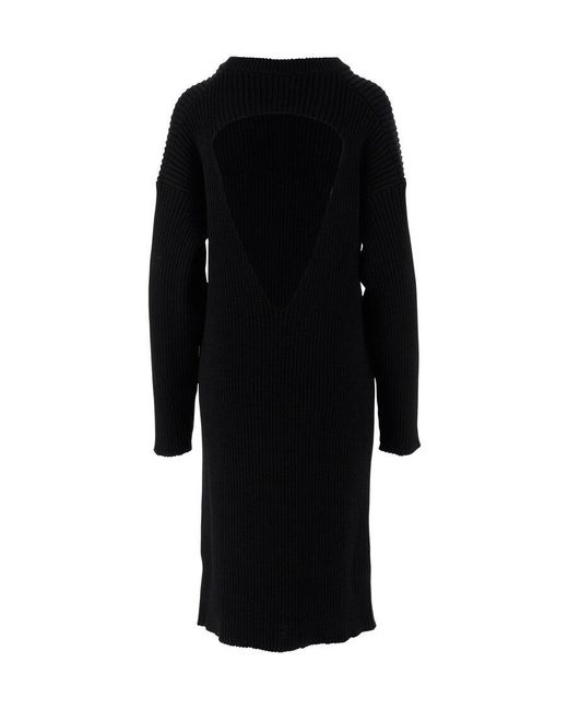 Bottega Veneta Black Open Back Knitted Dress