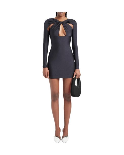 Coperni Black Twist Detailed Cut-Out Mini Dress