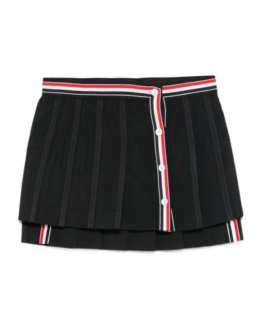 Thom Browne Black Pleated Mini Skirt