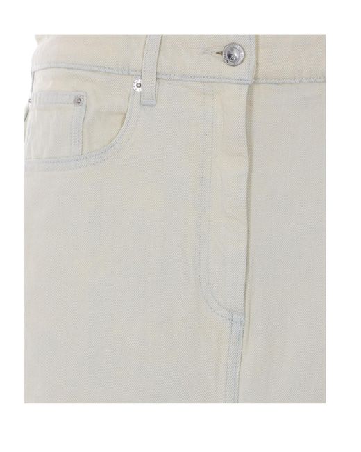 A.P.C. White Front-Slit Midi Skirt