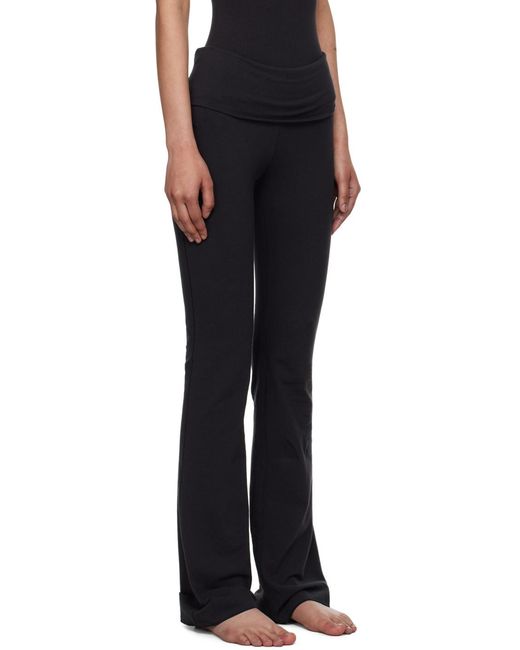 Skims Black Plain Jersey Casual Pants