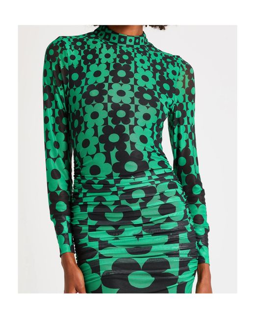 Farm Rio Green Long-Sleeved Dress