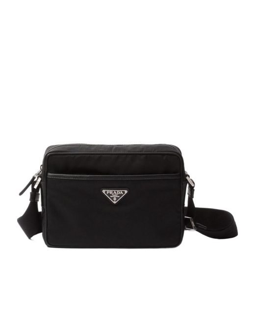 Prada Black Zippered Shoulder Bag for men