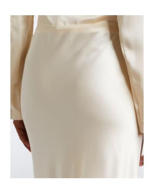 Joseph White Isaak Silk Satin Maxi Skirt