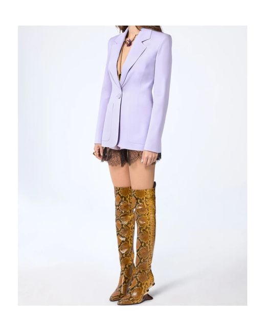 Nina Ricci Purple Crepe Satin Blazer