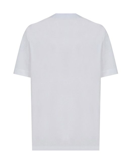 Moschino White Logo-Embroidered Cotton T-Shirt