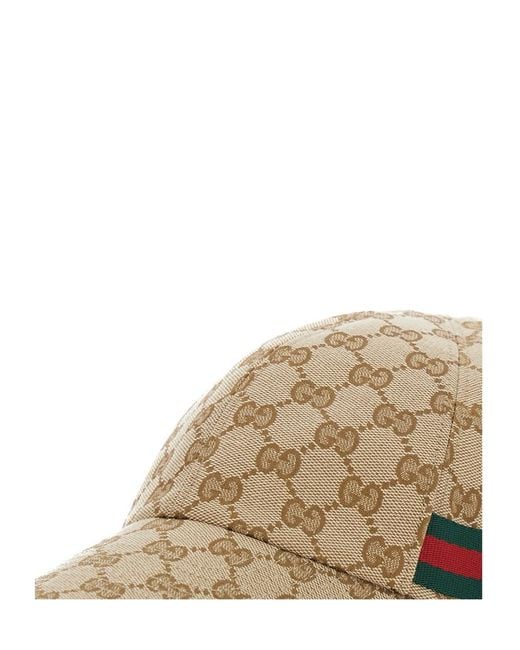 Gucci Natural Gg Web Baseball Cap for men