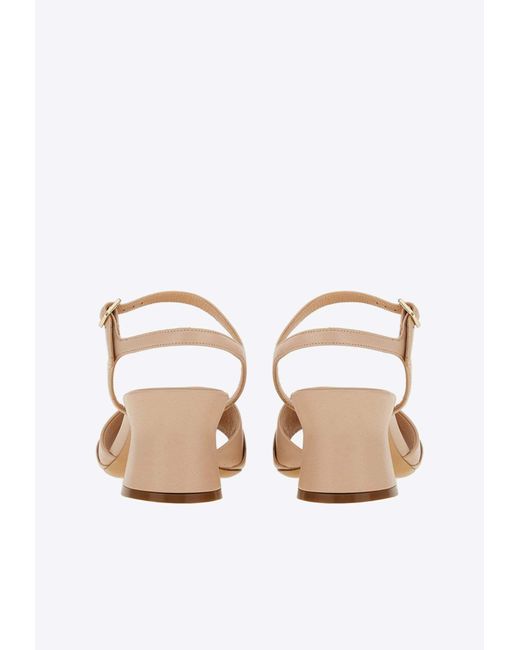 Ferragamo Natural Logo High-Heeled Sandals