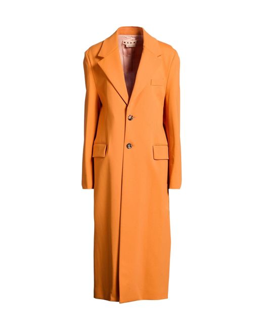 Marni Orange Single-Breasted Overcoat