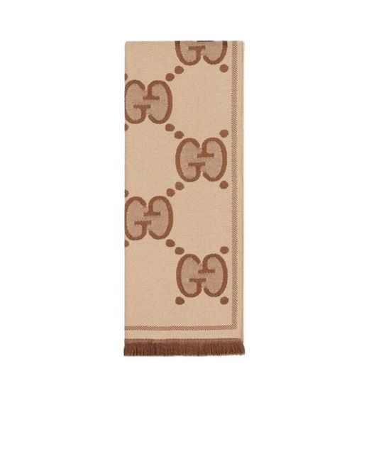 Gucci Natural Gg Jacquard Scarf