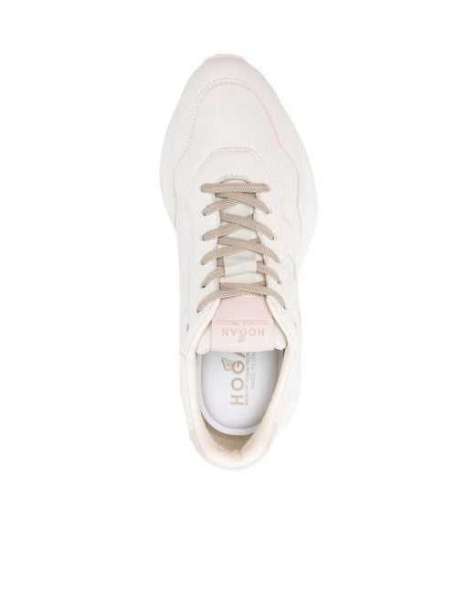Hogan White H641 Lace-Up Sneakers