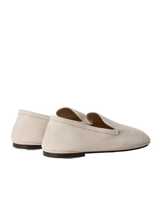 Lemaire White Slip On Flat Loafers for men