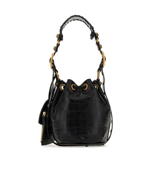 Balenciaga Black Le Cagole Xs Bucket Shoulder Bag