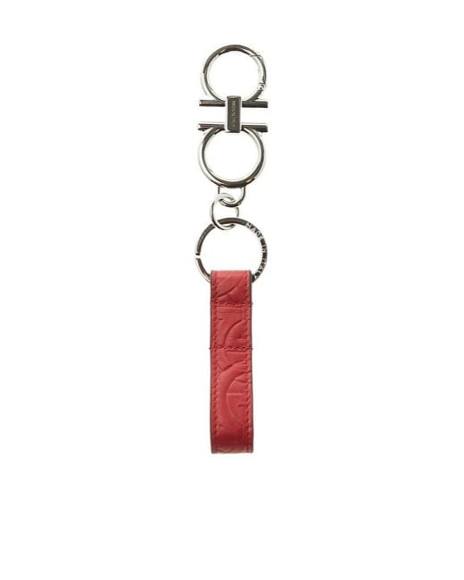 Ferragamo White Gancini Key Ring for men