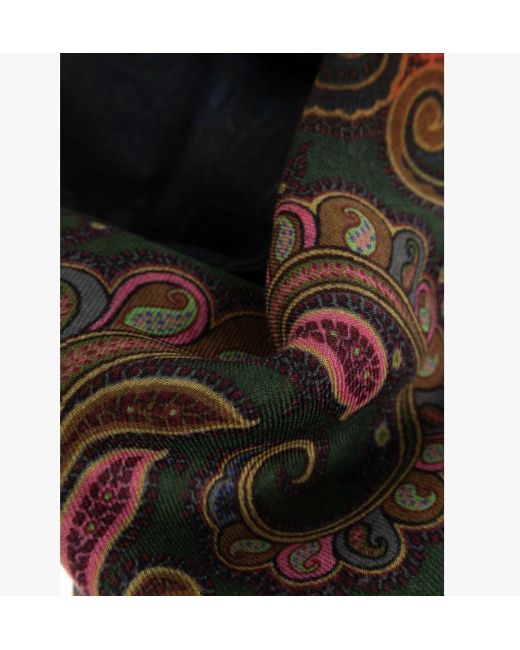Etro Blue Modal And Cashmere Shawl With Degradé Motif
