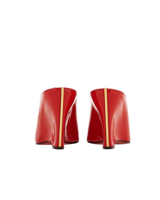 Ferragamo Red Peep Toe Mule