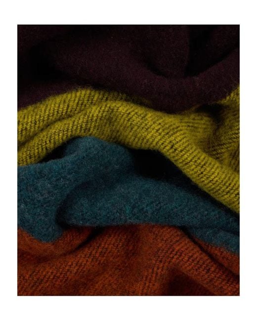 Paul Smith Blue Multicolour Block Stripe Wool Scarf for men