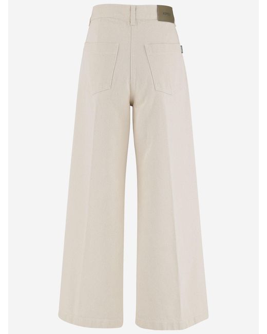 Aspesi White High-Waisted Trousers